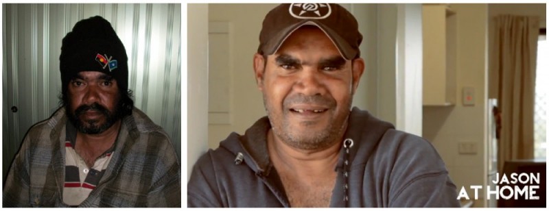 Left: Jason interviewed during 50 Lives 50 Homes Registry Week in 2010 <br />Right: Jason in his unit 2012